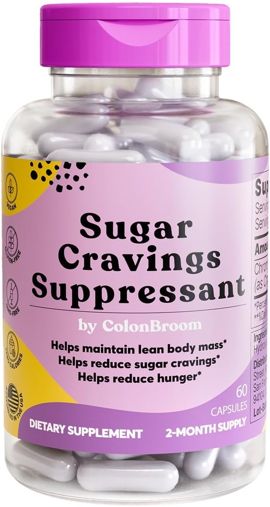 Colonbroom Chromium Pikolinat 200mcg - Colon Broom anti Cugar Craving Suppresant - 60 kapsul, Vegan, Gluten Free, Non-GMO