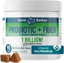 Probiotik + Fiber Rednost & Prebavno zdravje. Probiotične dopolnila za pse za zdravje drobovja, rednost, vznemirjen želodec, plin, kvas. Vrnite se brez ubijanja! Število 90