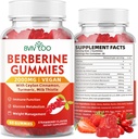 Berberine Gumies,Sugar Free 2000mg Visoka moč Berberine HCI dodatek, Plus Ceylon Cimet, Mlečni osat za ženske in moške, Imunski sistem in presnovna podpora - 60 Gumies