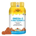Country Life Omega-3 Honey Gummies – Kardiovaskularna in možganska podpora za zdravje – Ne-GMO, Certified Gluten Free – naravno sladkana – 60 Gummies
