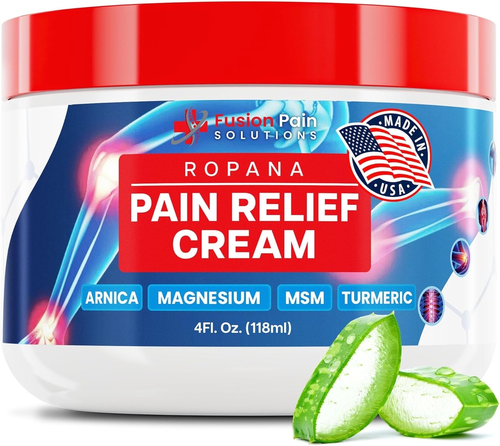 Bolečina Relief Cream z Arnica, Magnezij, MSM & Kurkurja (4 FL Oz) - Naravni blažilni relief Cream za sklepe in boleče mišice - Nemastna bolečina Relief