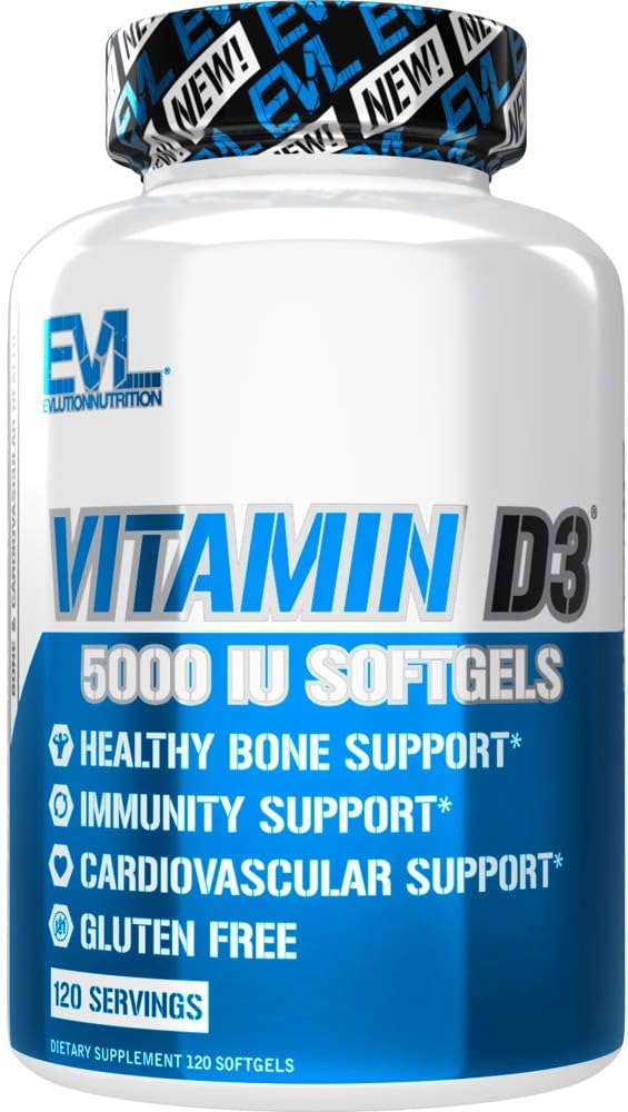 Izvajanje vitamina D3, 5000 i.e. visoka jakost, podpora kostnemu in skupnemu imunskemu sistemu, ne-GMO in gluten-free, vrednost velikosti (120 servingov)