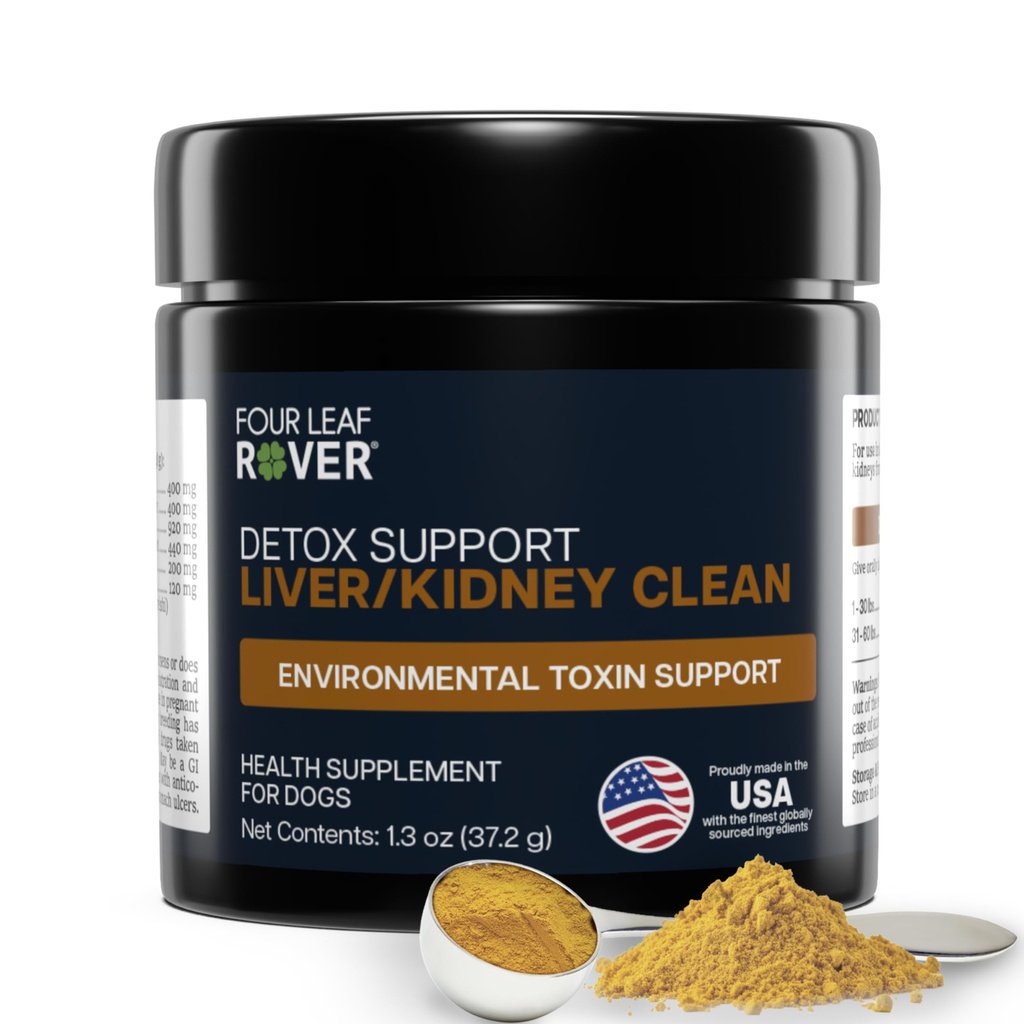 Four Leaf Rover Dog Jetra Podpora - z organskim mlekom Thistle & Gobe - z ledvic podporo - Detox & Cleanse - Veterinarian Oblikovan