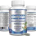 Adaptogen Relief Imune Support Formula - Adaptogeni Adrenal Podpora z Ashwagandha, Astragalus, Ginseng, Sveti Basil, Rhodiola, Amla, Maca, Schisandra, Non-GMO - 60 kapsul