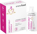 Koda Liposomski ženski dnevni vitamini Liquid Pouch Formula, Vegan Omega-3 Tekoči multivitaminski dodatek, Biotin, Vitamini A, B, C, D, E, Riboflavin, Berry - Non-GMO - 30 vrečk