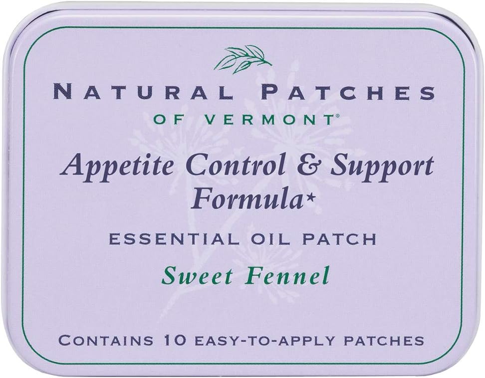 Naravni obliži Vermont Appetite Supressive Essential Oil Body Patches, Sweet Fennel, 10-Count Tin