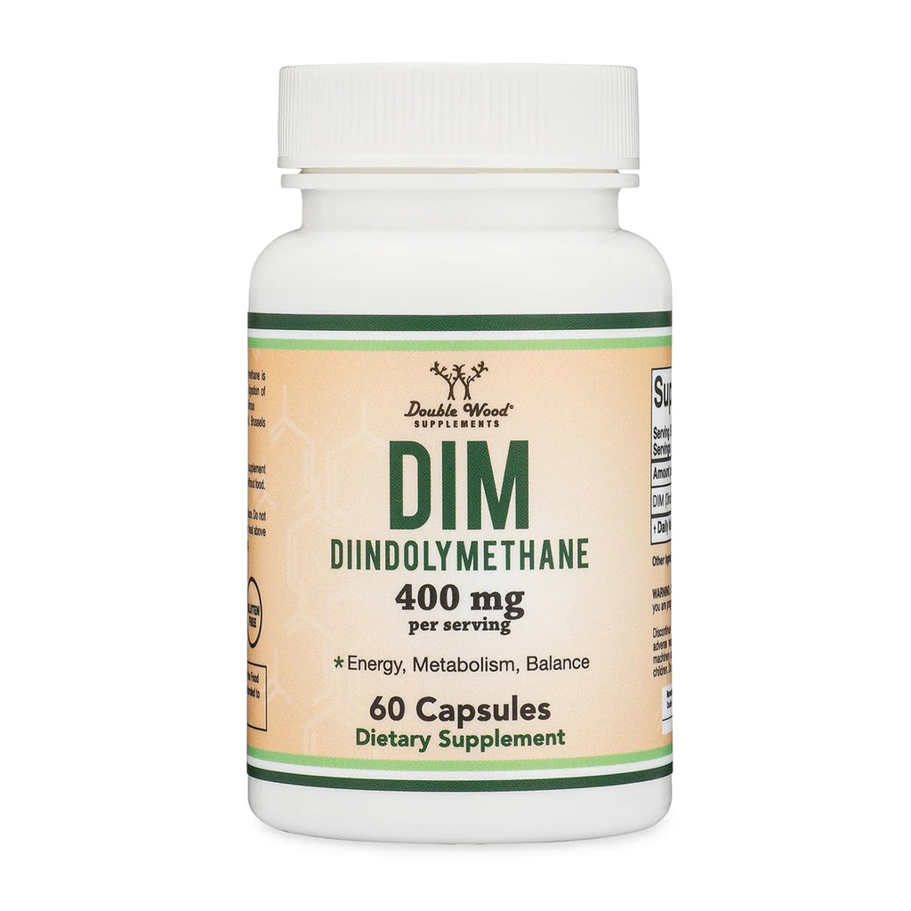 DIM dodatek za ženske in moške (Dindolylmetan blokiranje dodatek, hormonsko zdravljenje akne, Hormonsko ravnovesje za ženske) 400 mg Servisi, 200 mg na kapsulo, 60 kapsul z dvojnim lesom