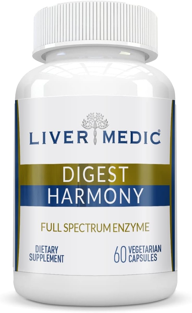 Prebava Harmony Pure Digestive Enzymes za Gut Zdravje za ženske in moške, Papaya Enzymes za prebavo, lažje napenjanje in želodčne neprijetnosti, nearomatizirana, 120 kapsul