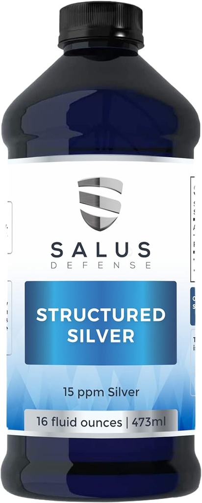 Strukturirana Silver Liquid - Daily Immune Support Supplement z 15ppm Napredno Structured Silver Technology - Vse naravno brez dodatkov - 16 Ounce Steklenica