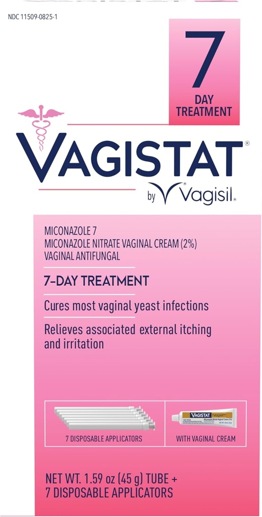 Zdravilo Vagisil Vagistat 7 dan Zdravljenje okužbe z kvasom za ženske, pomoč pri lajšanju zunanjega srbenja in draženja, vsebuje 2% zunanjo kremo Mikonazol Nitrat & 7 adlikatorjev za enkratno uporabo (Pack of 1)