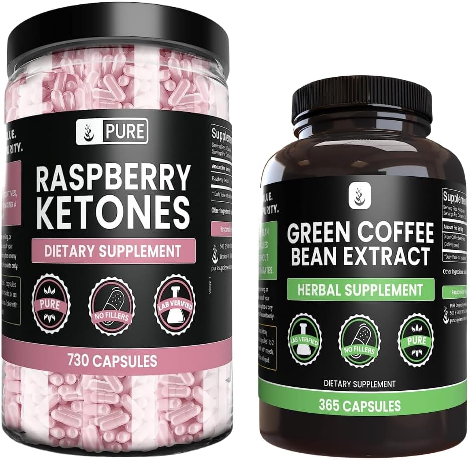 PURE ORIGINAL SESTAVINE Raspberry Ketone in zelena kava izvleček fižol paket, različne velikosti, brez polnila, laboratorij preveri