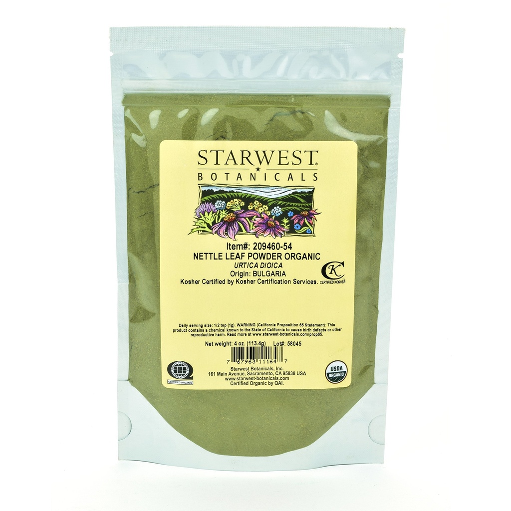 Starwest Botanicals Organic Nettle Leaf prašek, 4 Ounces