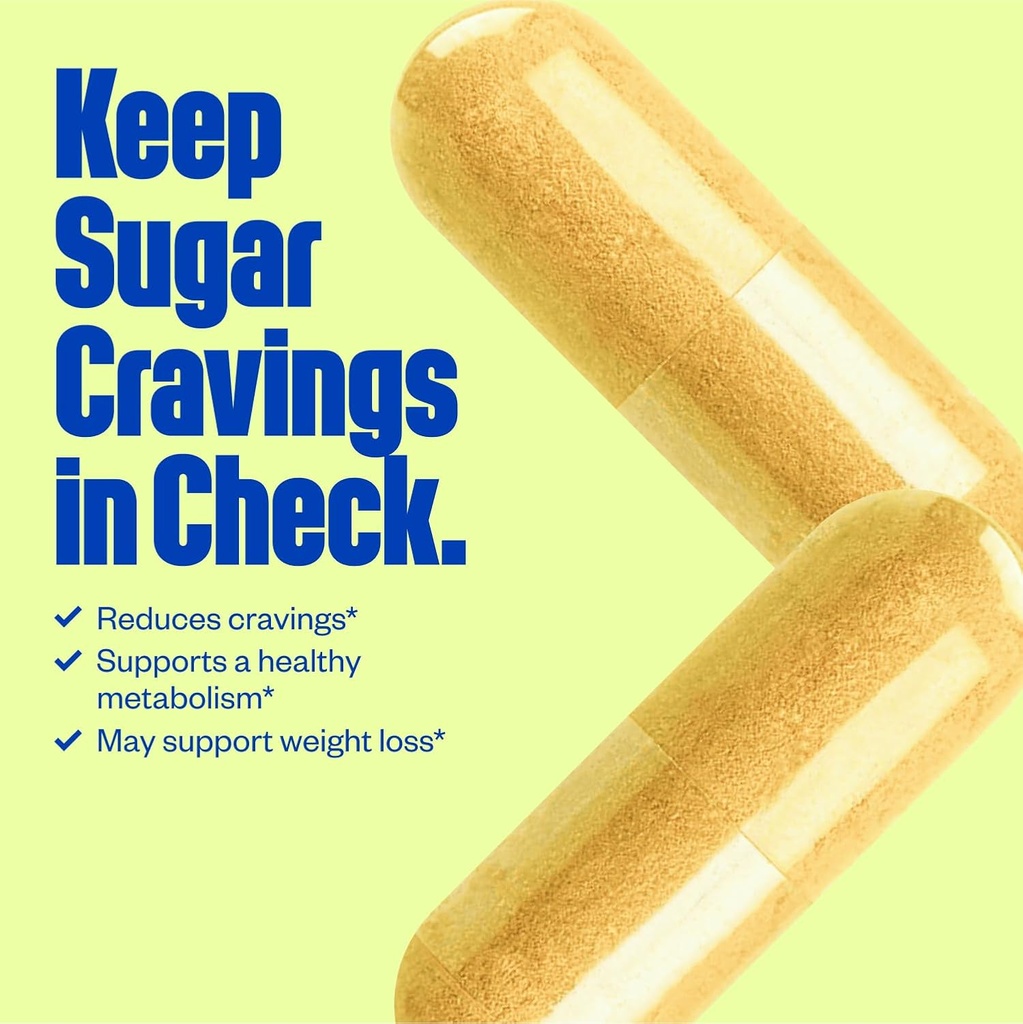 Sugarless Stop Sladkor Cravings Dodatek, Naravni Curb Appetite in Sugar Supresant Formula Podpora w/Chromium Pikolinat + Berberine Dodatek, Ne-GMO Lakota Supresant za ženske in moške (60 ct)