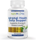 Sigma Biotics Adrenal Health Daily Support - Adrenalna podpora dodatek z adaptogenimi zelišči, vitamini in aminokislinami - Ne-GMO Adrenal Complex za energijo in vitalnost - 60 kapsul