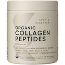 Sports Research® Organic Collagen Peptides - hidrolizirani beljakovinski prah tipa I in III kolagena, ki je trajno pridobljen iz krav, ki se hranijo s travo - USDA Organic· Non-GMO · Gluten Free - nearomatizirana, 30 serviranja