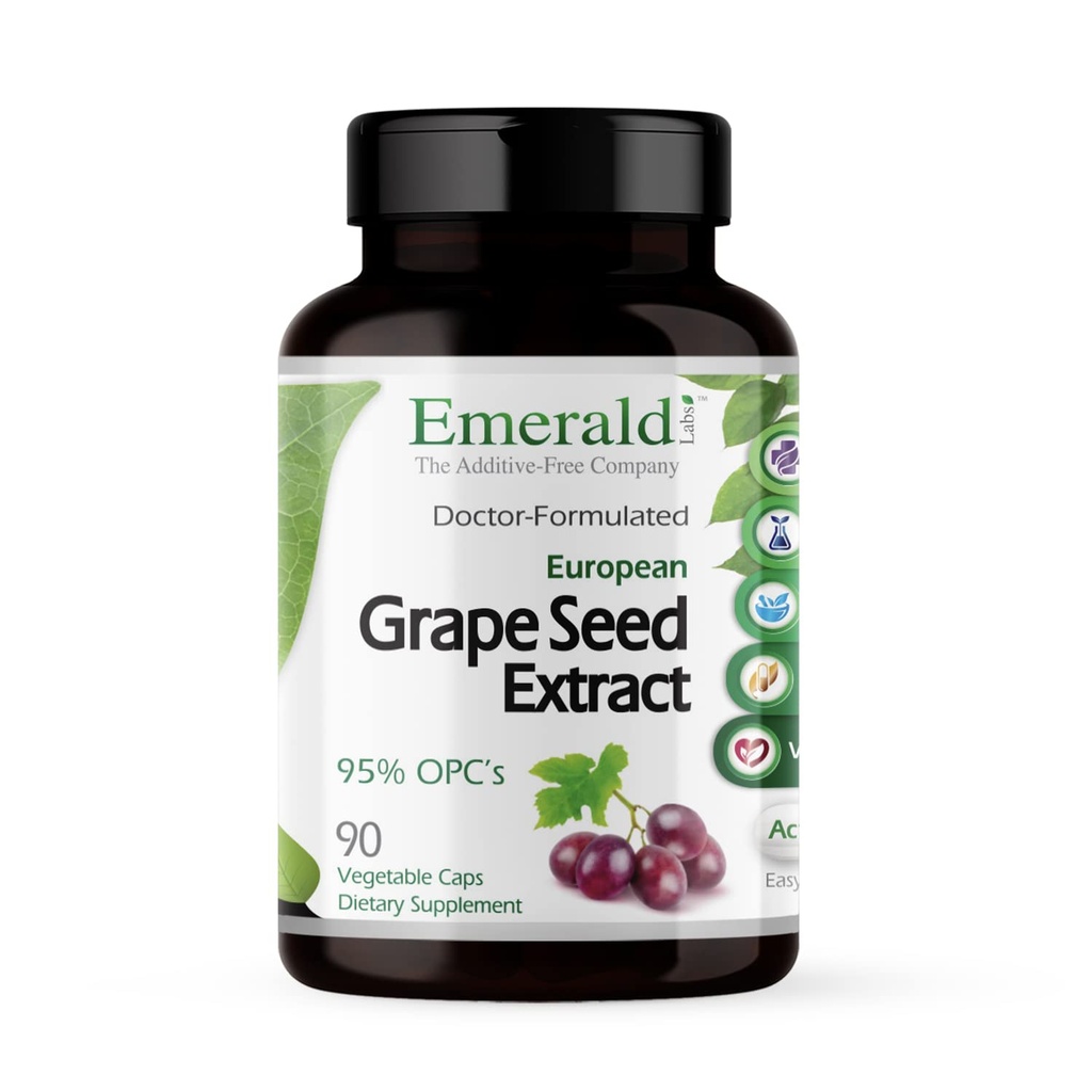 EMERALD LABS Evropski grozdni izvleček - Antioksidant in Imunska podpora dopolnilo - Podpira zdravo pretok krvi - 90 rastlinskih kapsul (90-dnevno oskrbo)