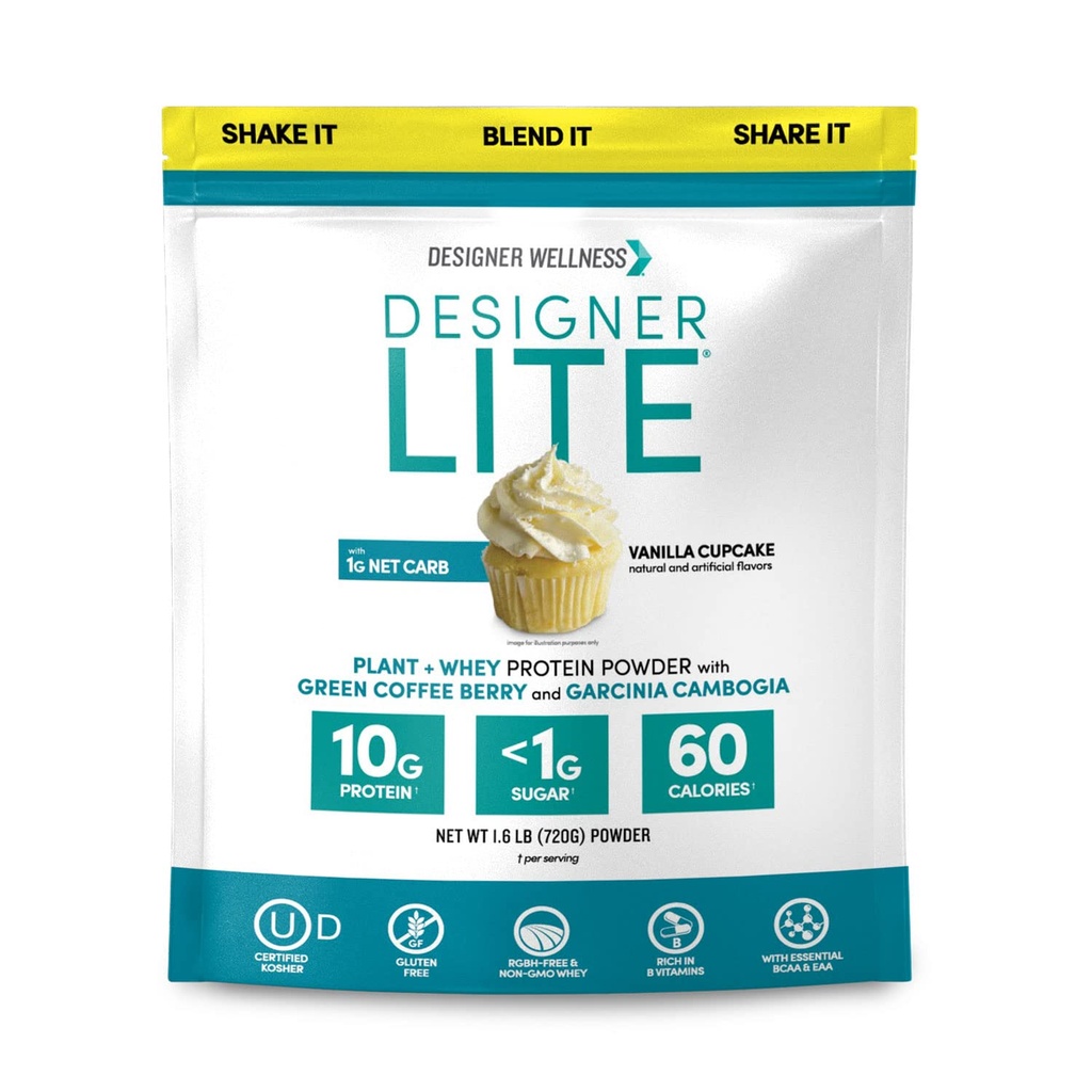 Oblikovalec Wellness, Oblikovalec Lite, Nizki kalorie Natural Protein, Prebiotic Fiber, Key Vitamins & Minerals, Vanilla Cupcake, 25.6 Ounces