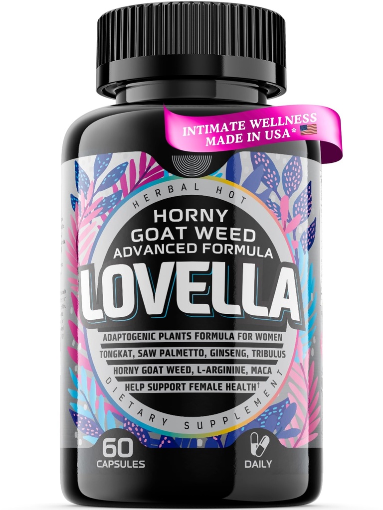 Hornygoatweed Women - Libido Booster za ženske, Mood, Energy, Fast Acting Libido Supplement w. Maca Root, Female Libido Booster w. Ginseng, Tribulus, Hormone Balance Support, Energy Pills - 60ct ZDA