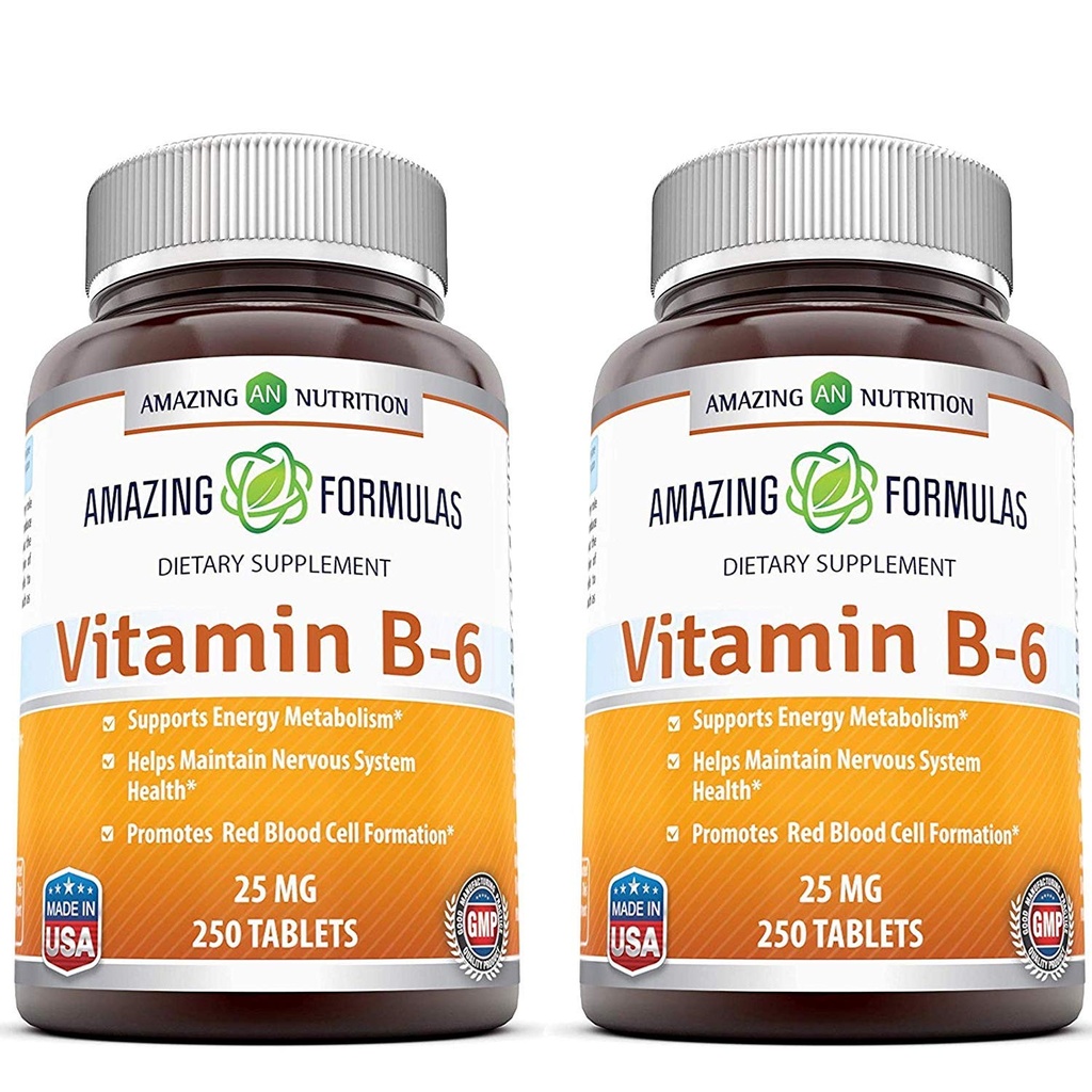 Neverjetne formule Vitamin B6 Piridoksin 25mg 250 Tablete dodatek 