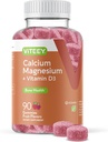 Viteey Calcium Gumies z vitaminom D3 in magnezijem dodatek za zdravje kosti - Žvečljivi kalcij dodatki za ženske in moške - Gluten-free, Non-GMO - 90 Count