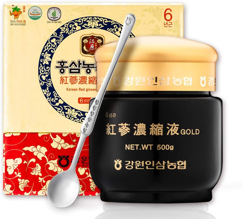 Gangwoninsam] korejska rdeča ginseng ekstrakt zlata 500g / 17.63 fl. oz – Vsebuje 100% čisto korejsko 6-letno rdeče ginseng korenski ekstrakt