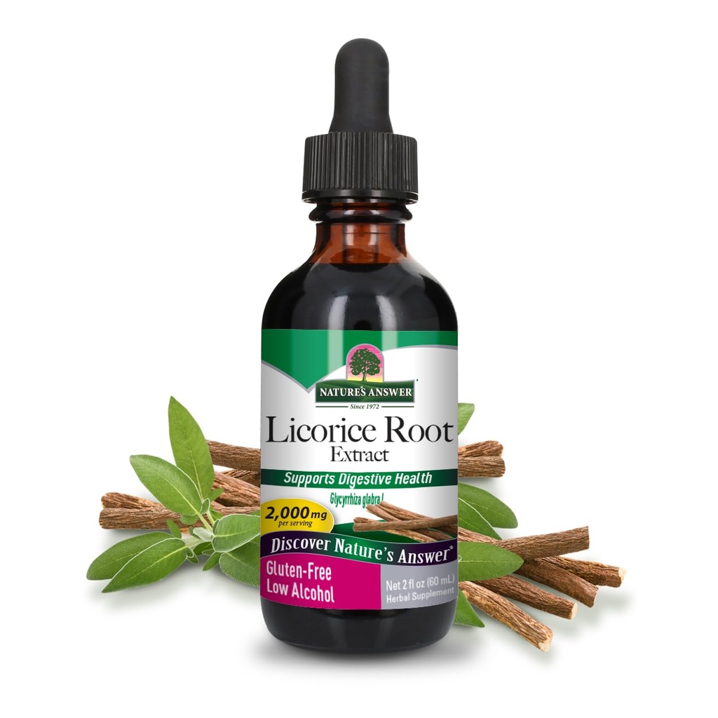 Naravoslovni odgovor Likorice Root Supplement 2000 mg 2oz Nizkoalkoholni ekstrakt 