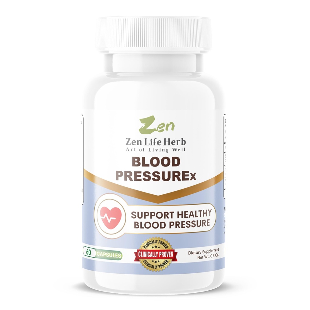 ZEN LIFE HERB kri PressuREx - Heart Health Podpora krvnemu tlaku dopolnilo-podpora krvni tlak in zdravo krožno seveda ginseng Plus mešanica 100% čisti rastlin-based dodatek (60 kapsul)