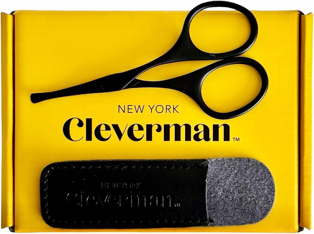 Cleverman Premium škarje za lase – Professional Nose škarje za lase, Curved varnostne rezila in okrogle napitnine za oči, Mustache, Brada, Ušesne klešče. Nerjaveče jeklo za moške