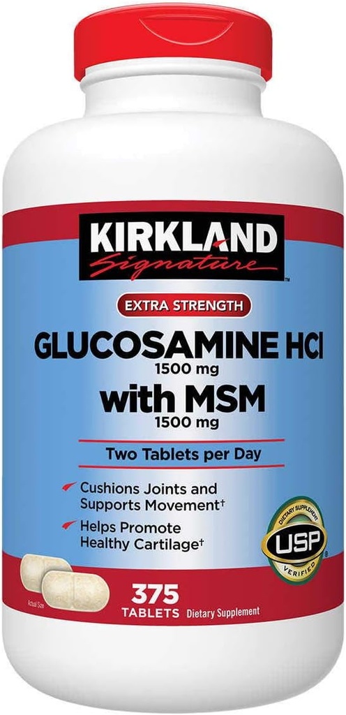 Kirkland podpis glukozamin z MSM, 375 tablete (3 pakiranja)