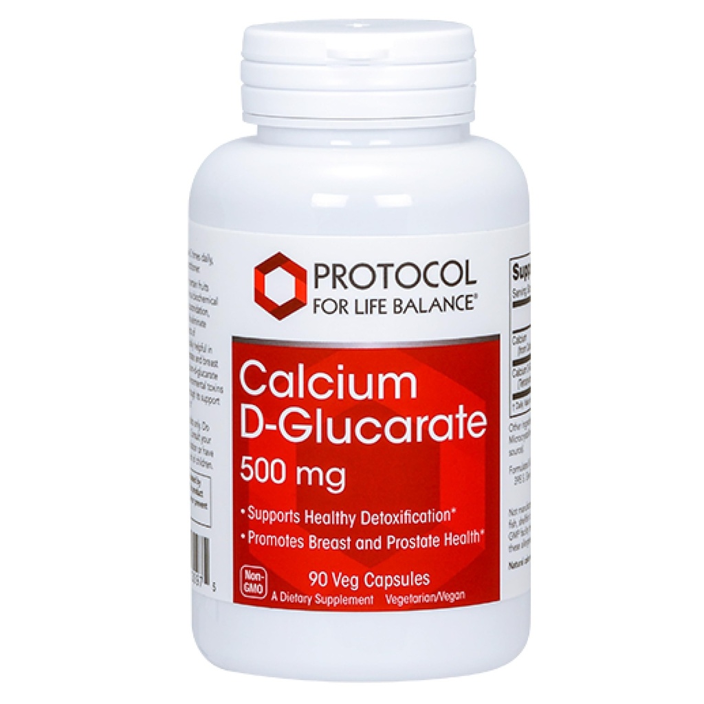 PROTOKOL ZA ŽIVLJENJSKO BILANCE kalcijev D-glukarat - 500mg kalcijev D glukarat - Detox podpora - za zdravje dojk in prostate - ne-GMO & Dairy Free - 90 Veg caps