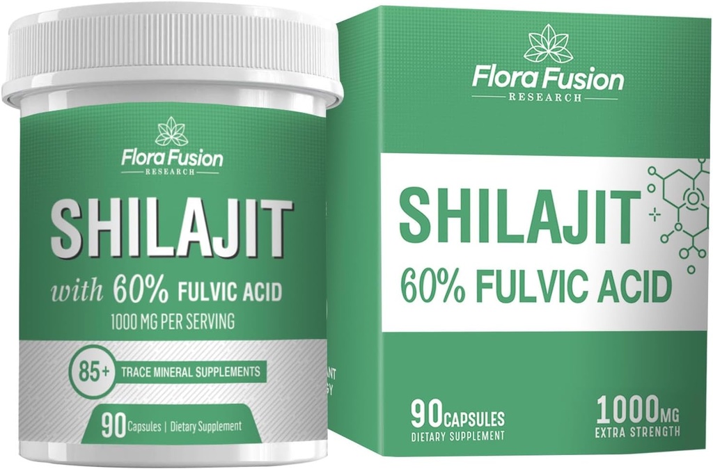 SHILAJIT kapsule 1000mg – himalajski Shilajit s fulvično kislino - Shilajit dodatek z zeliščnimi izvlečki - Shilajit dopolnilne kapsule- Shilajit za moške in ženske – 90 kapsul