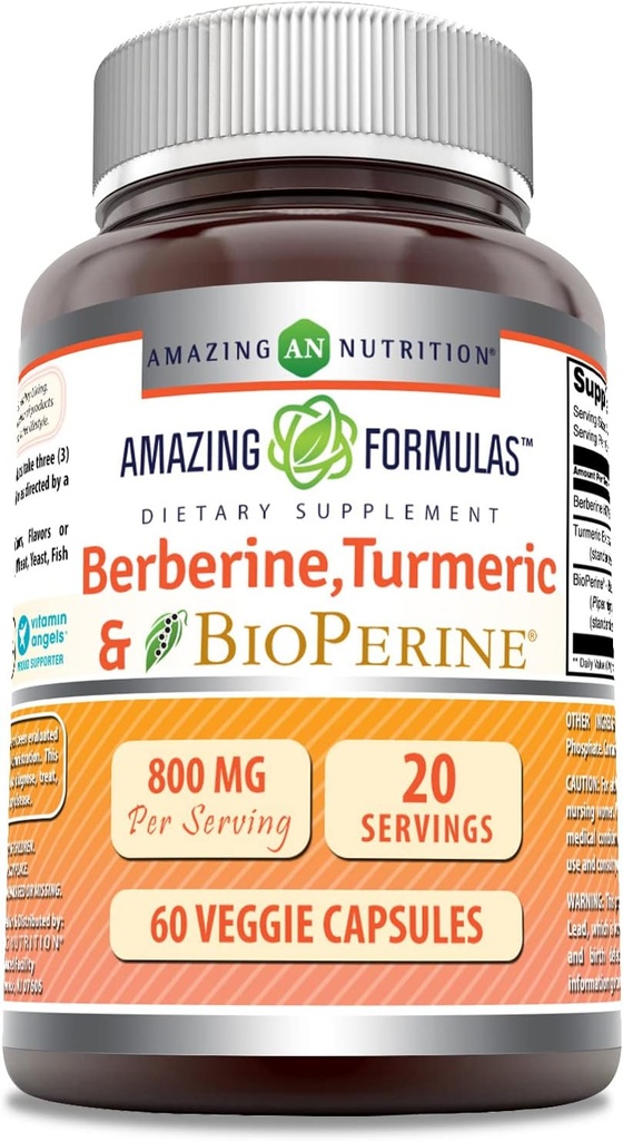 Osupljive formule Berberine Turmeric & Bioperine 800mg na serviranje 60 Veggie Kapsule Supplement 