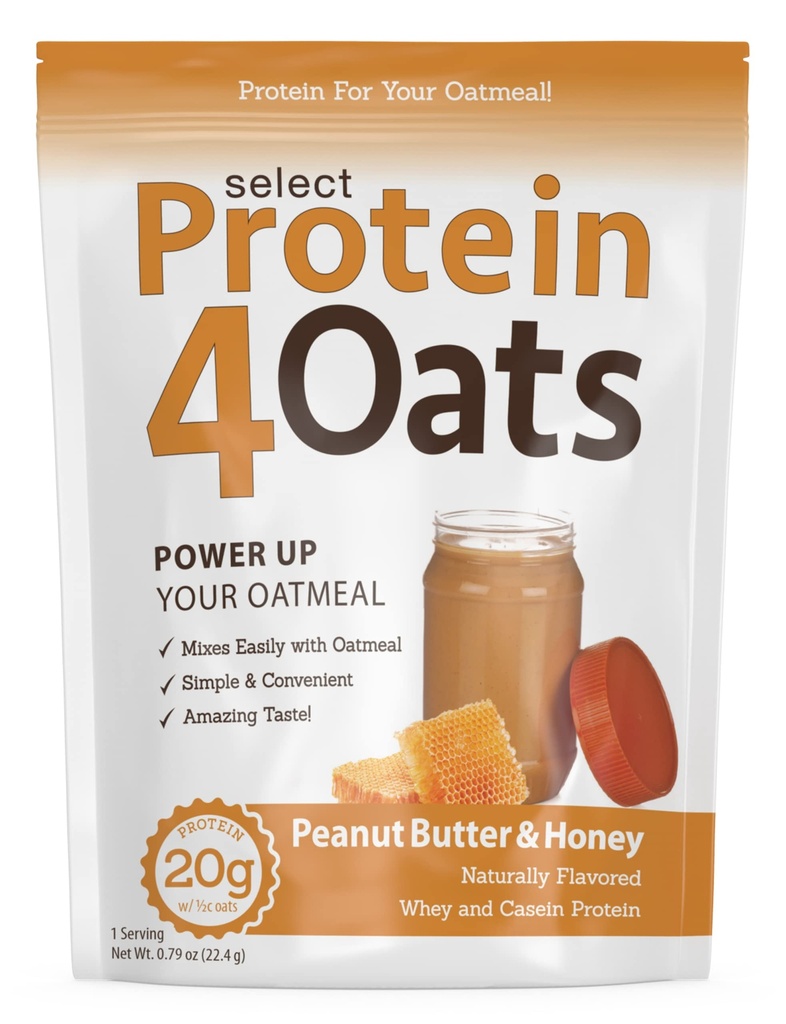 PEScience Protein4Oats, Protein Powder, da bi neverjetno okusiti beljakovine Ovseno kašo, s sirotko in kazeinom, brez glutena, arašidovo maslo in med, 12 Serving