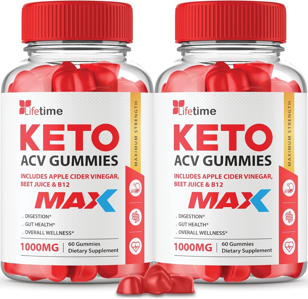 (2 Pack) Življenjska doba Keto Max Gummies - Uradna Formula, Vegan, Non GSO - Lifetime Keto Plus acc Gummies, Life Time Gummies z Lifetime Gummies , Vitamin B12, Beet Root, Granata (60 Gummies)