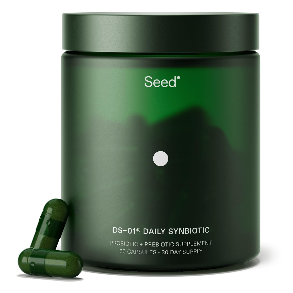 Seed DS-01 Daily Symbiotic - Prebiotik in probiotik za ženske in moške - Prebavno zdravje, Gut Health, Imunska podpora, Napenjanje in zaprtje Relief - Vegan & Rokavica - 30-dnevni starter (60ct)
