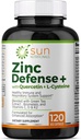 Obramba cinka+ s Quercetinom, Bromelainom, L-Cysteinom, EGCG (izvleček zelenega čaja), vitamini C, D3 & K2, 2-mesečna dobava, 120 VCaps, ne-GMO, brez glutena