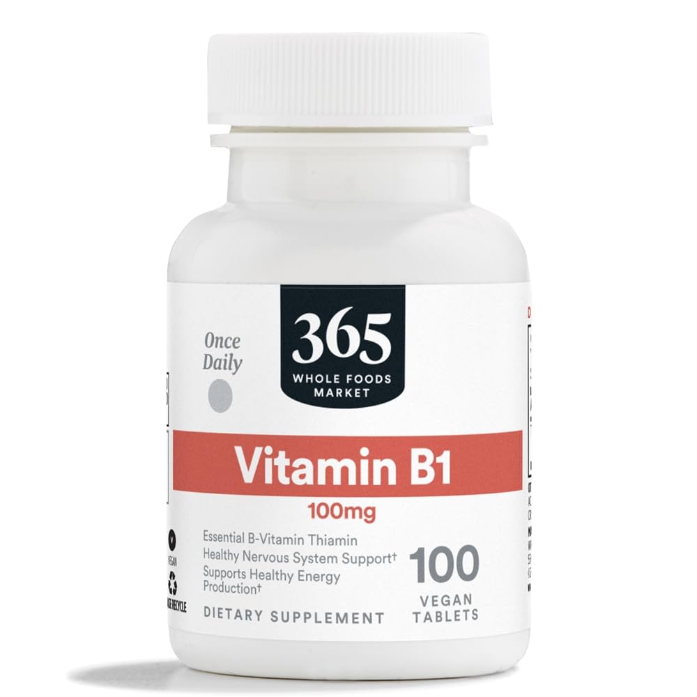 365 po celoten trg živil, vitamin B1 100mg, Vegan, 100 tablet