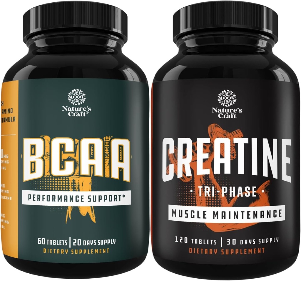 Mešanica razvejane verige aminokislin dopolnilo in visoko moč Tri faze Kreatin tablete - Vegan BCAA kapsule Post Workout mišice regeneracija in rast podporo - Muscle Mass Gainer in okrevanje mišic