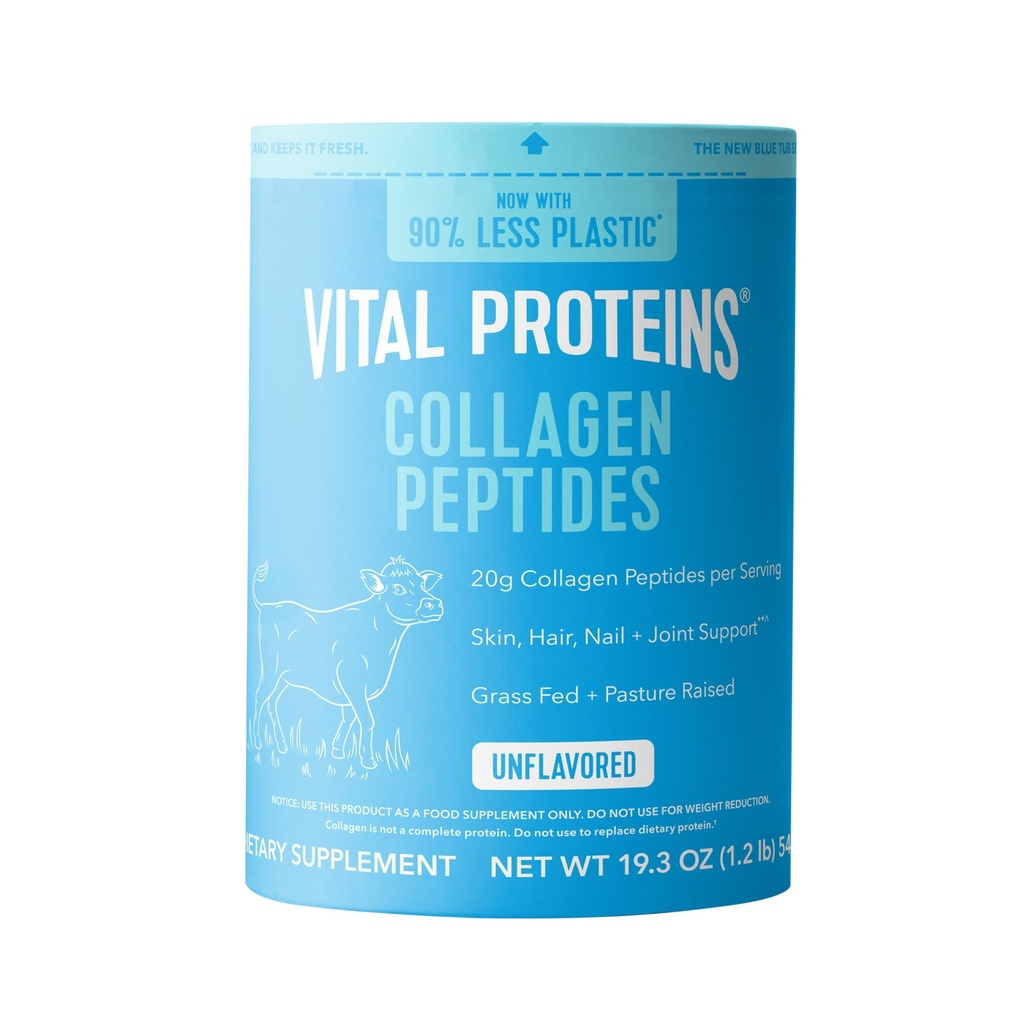 Vitalni proteini Kolagen Peptidi v prahu - Grass Fed Kolagen Peptidi za lase, nohte, kožo, kosti in sklepov zdravje, nearomatizirana, 27 Servingi