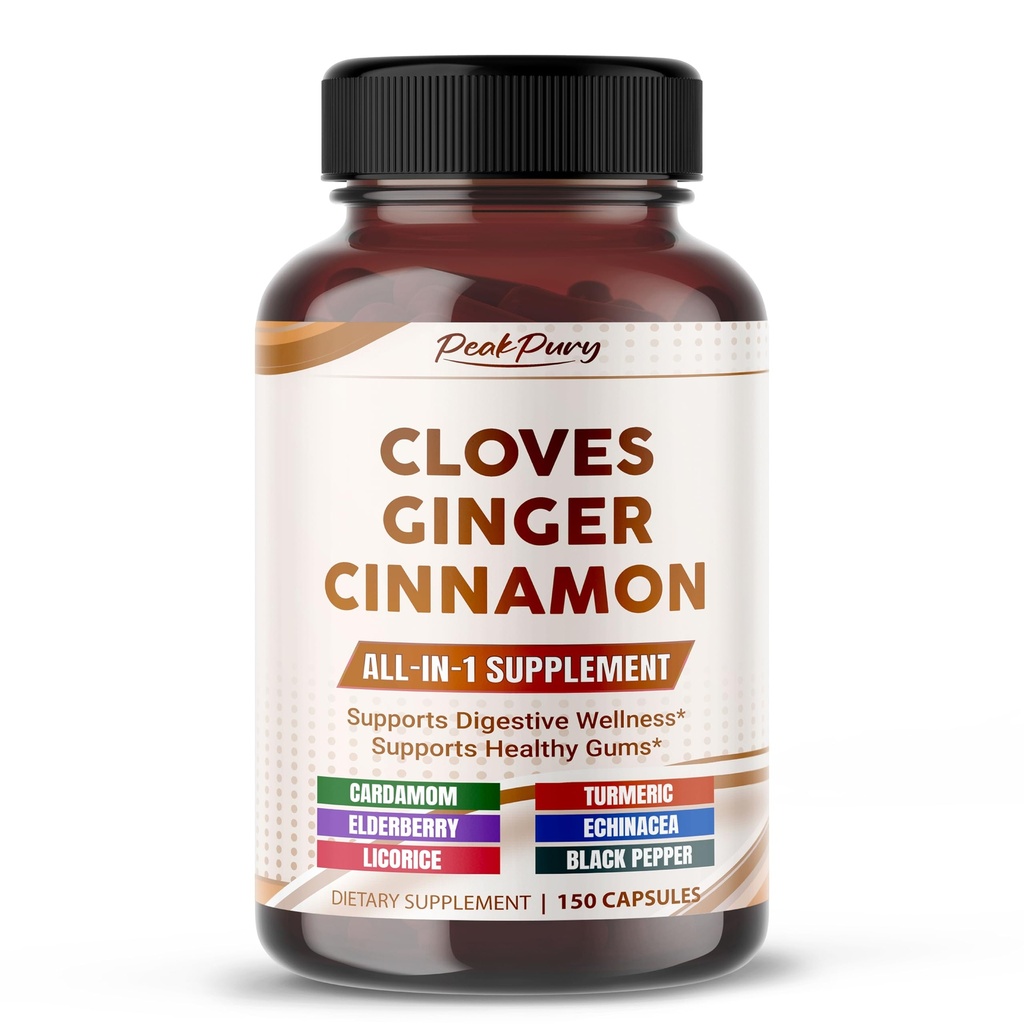 Ultra Cloves z Ginger & Cinnamon - All-in-1 dodatek za digestivno in ustno zdravstveno podporo - Izdelano v ZDA - 150 kapsul