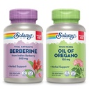 SOLARAY Berberine in olje Origano Bundle - Berberine HCl iz indijskega Barberry Plus Origano Oil Supplement for Powerful Wellness Support - 100 VegCaps/120 Softgels
