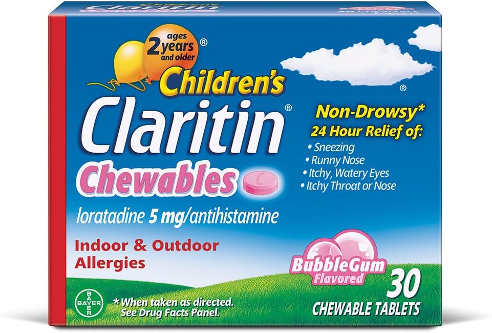 Clarin 24 ur alergija Žvečilni izdelki za otroke, non Drowsy Alergy Relief, 30 Count