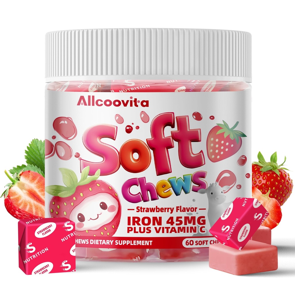 Iron Soft Chews dodatek z vitaminom C 