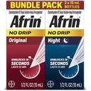 Afrin No Drip Original + Night Nasal Mist Bundle Pack, Neumiren, hitro deluje dekongestiv za nos prezasedenost in Sinus razbremenitev tlaka, Odrasli in otroci 6 in starejši, .5 fl oz (Pack z 2)