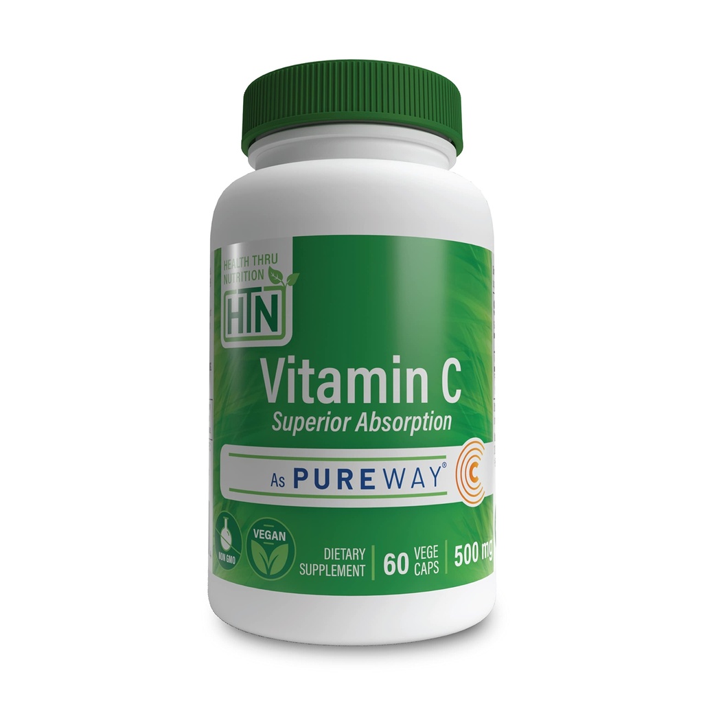 Health Thru Nutrition Vitamin-C 500mg as PureWay-C 60 Vegekaps Superior Absorpcija 