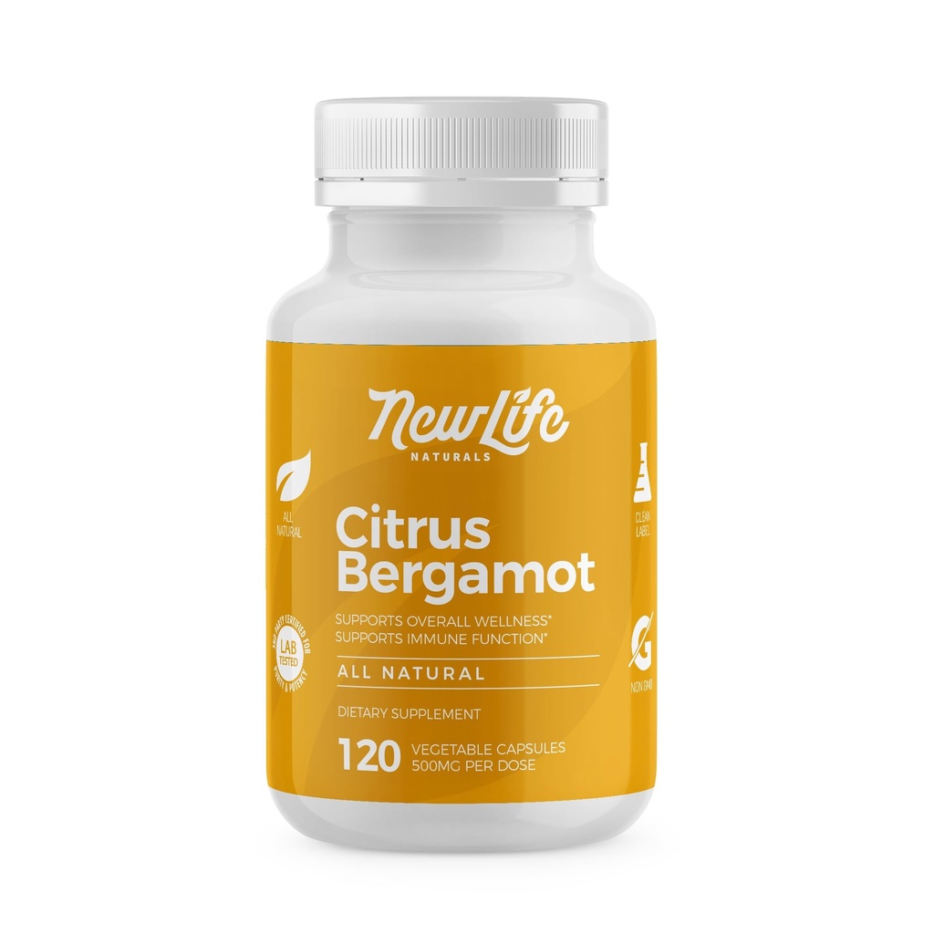 NewLife Naturals Citrus Bergamot Dodatki 500 MG za holesterol- Holesterol dodatek - 120 Veggie kapsule