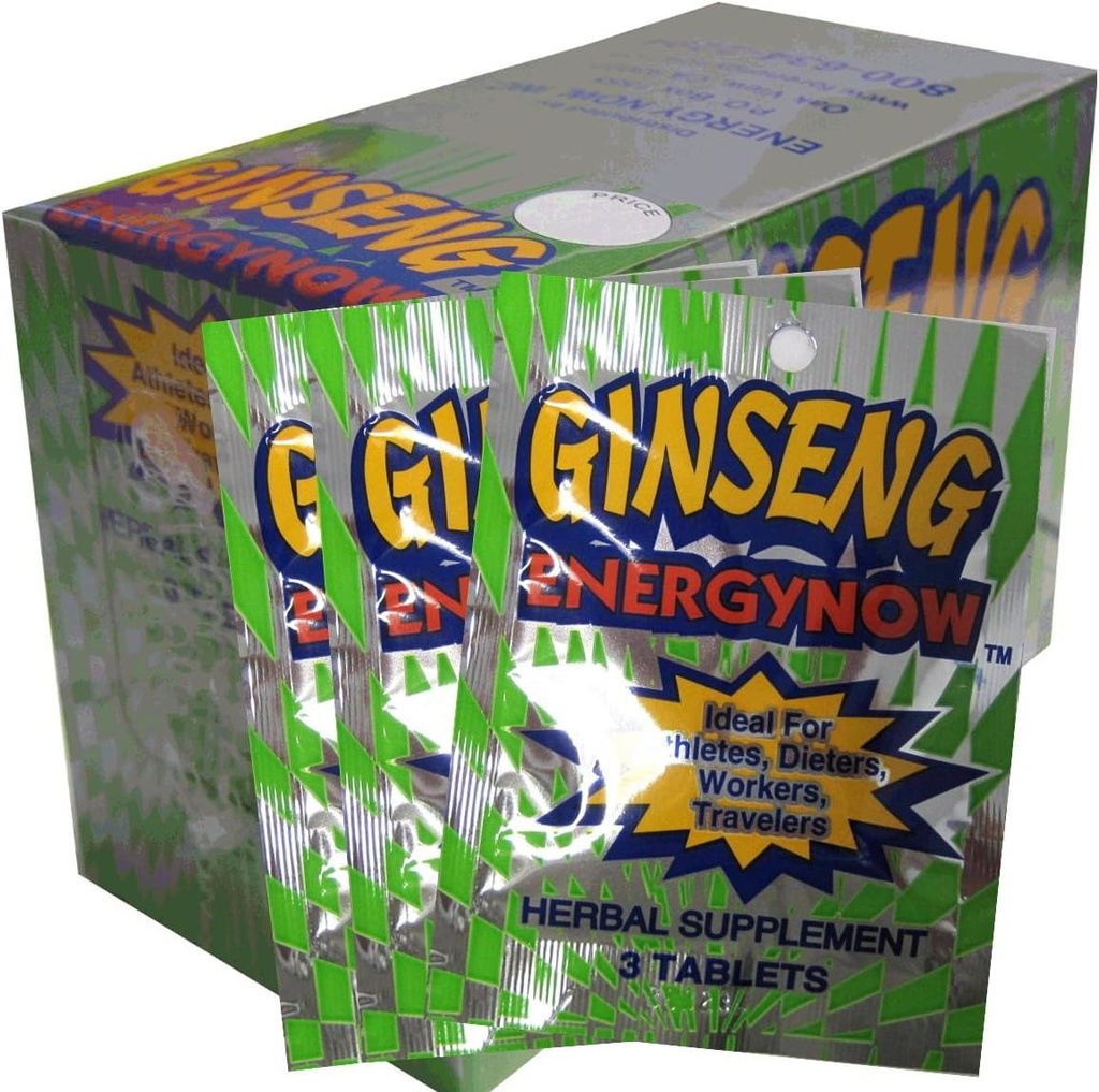 Ginseng Energy Zdaj, 3 zavihki Paketi,24 Število (Pack of 1)