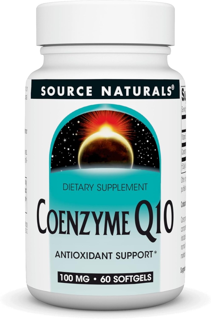 Source Naturals Koencim Q10 Antioksidant Podpora 100 mg za srce, možgane, imuniteto in jetra Podpora - 60 Softgels
