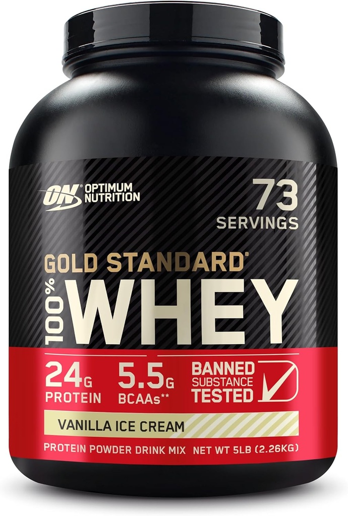 Optimum Nutrition Gold Standard Whey Vanilla sladoled - 5 funtov .