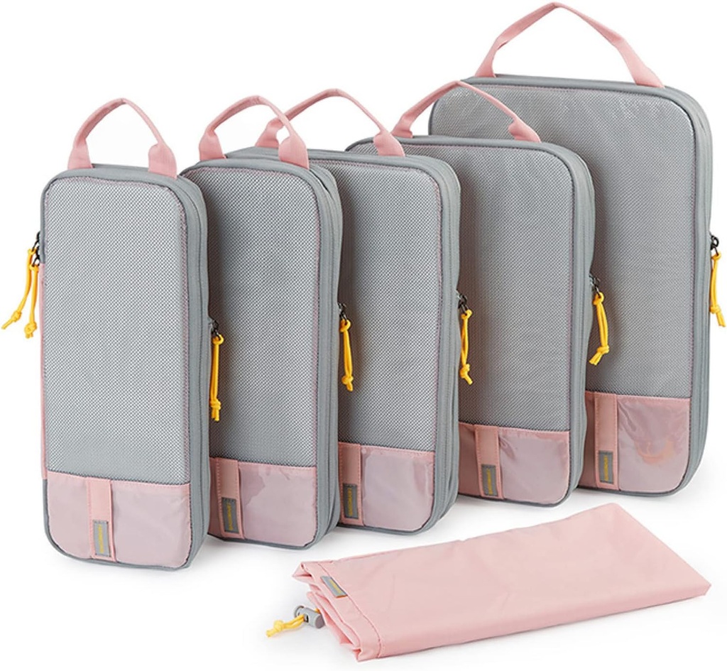 BAGSMART 6 Garnitura /4 Garnitura/2 Kompresijske kocke za potovanja, lahke potovalne potovalne orgle, Trajni Space Saver Bags Potne bistvene